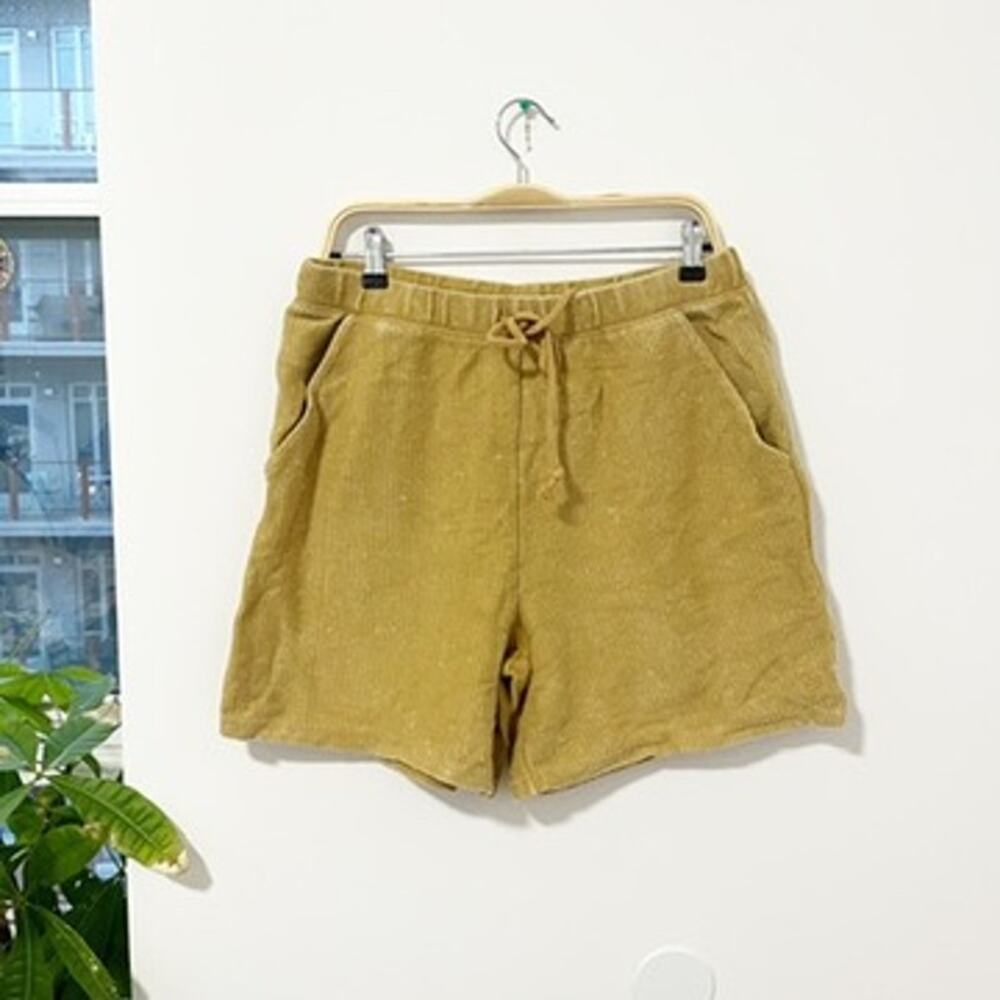 Victoria's Secret PINK Mustard Yellow Ribbed Lounge Shorts Size Large
